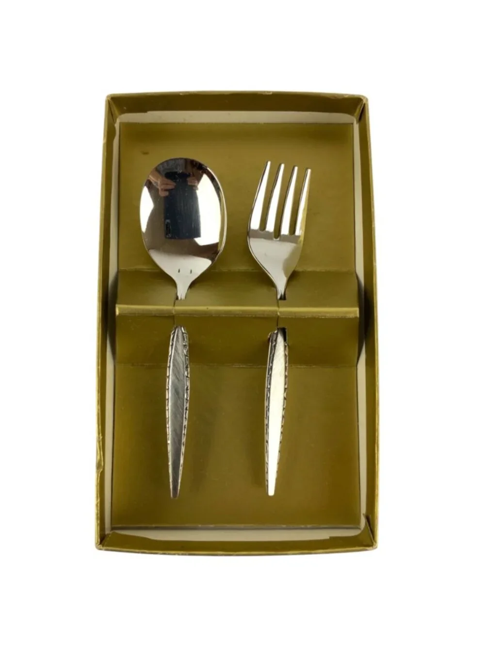 Oneida Community Stainless Venetia Baby Flatware Set 2-Piece Fork Spoon in Box
